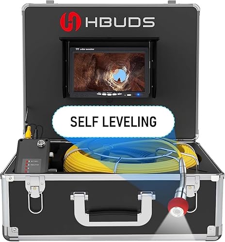 Miniatura 9 de Cámara de alcantarillado, cámaras de tubería de drenaje autonivelantes con contador de metros, batería de 12V 4500mAh, luz de cámara serpiente