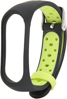 LANTRO JS Correa De Pulsera Smartwatch para Banda 6 5 NFC, Bicolor Antipérdida, Color Negro/Verde(Verde Negro)