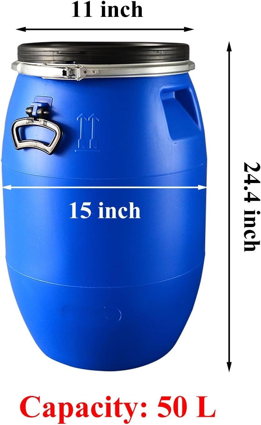 Plastic Drum, Plastic Barrel with Lid, Food Grade Barrel, for Shipping Air Tight Industrial Storage Container