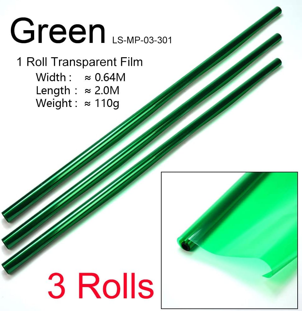 3 Rolls/Pack 2M Covering Film/Transparent Film 60 x 200 cm Blue/Yellow/Red/Green/Silver/White/White & Red (LS-MP-03-301)