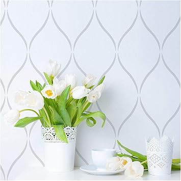 Serenity Allover Stencil - Modern Wall Stencils for Painting - Decorative Wall Pattern for DIY Home Decor - Affordable Alternative to Wallpaper