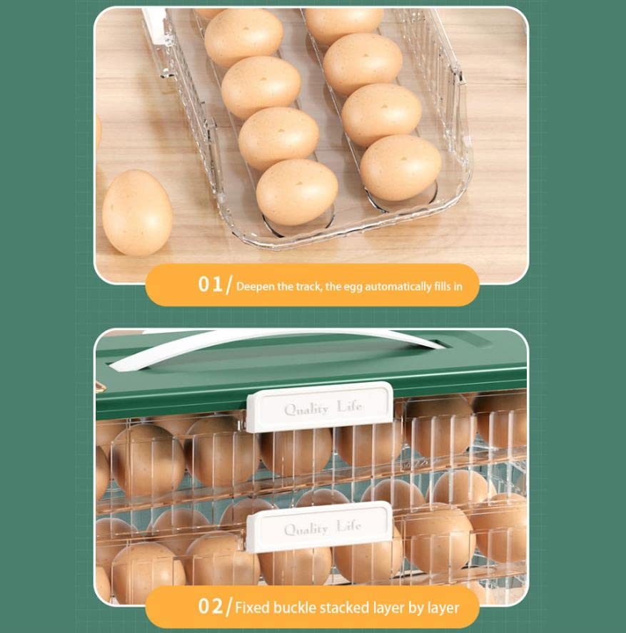 Soporte para huevos para refrigerador, soporte para huevos con tapa, contenedor de almacenamiento de huevos, organizador de huevos apilable, caja de almacenamiento de huevos de plástico, diseño des