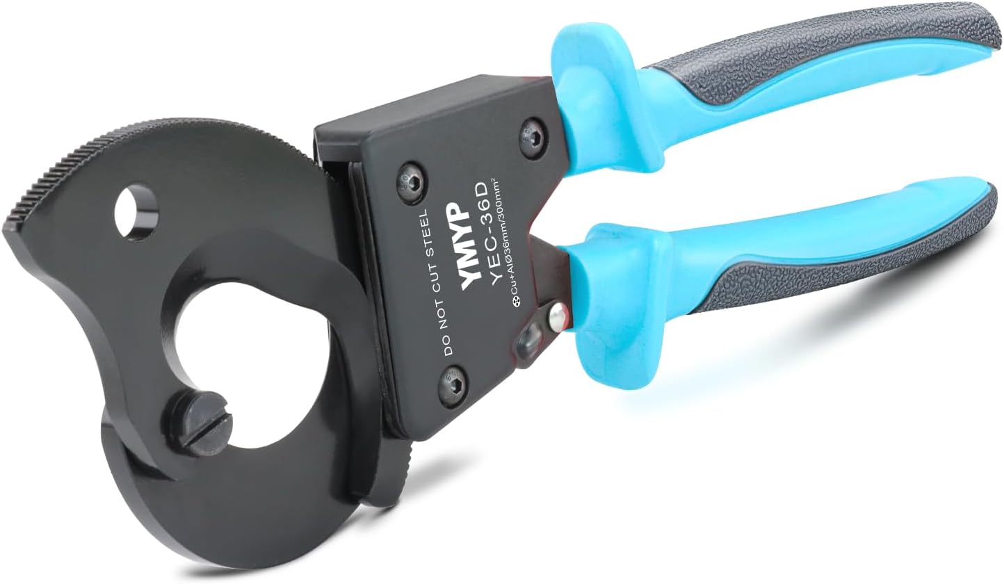 Ratchet Cable Wire Cutter Heavy Duty for Cutting Electrical Aluminum Copper and Multi-core Cables up to 300mm² (AWG 600MCM)