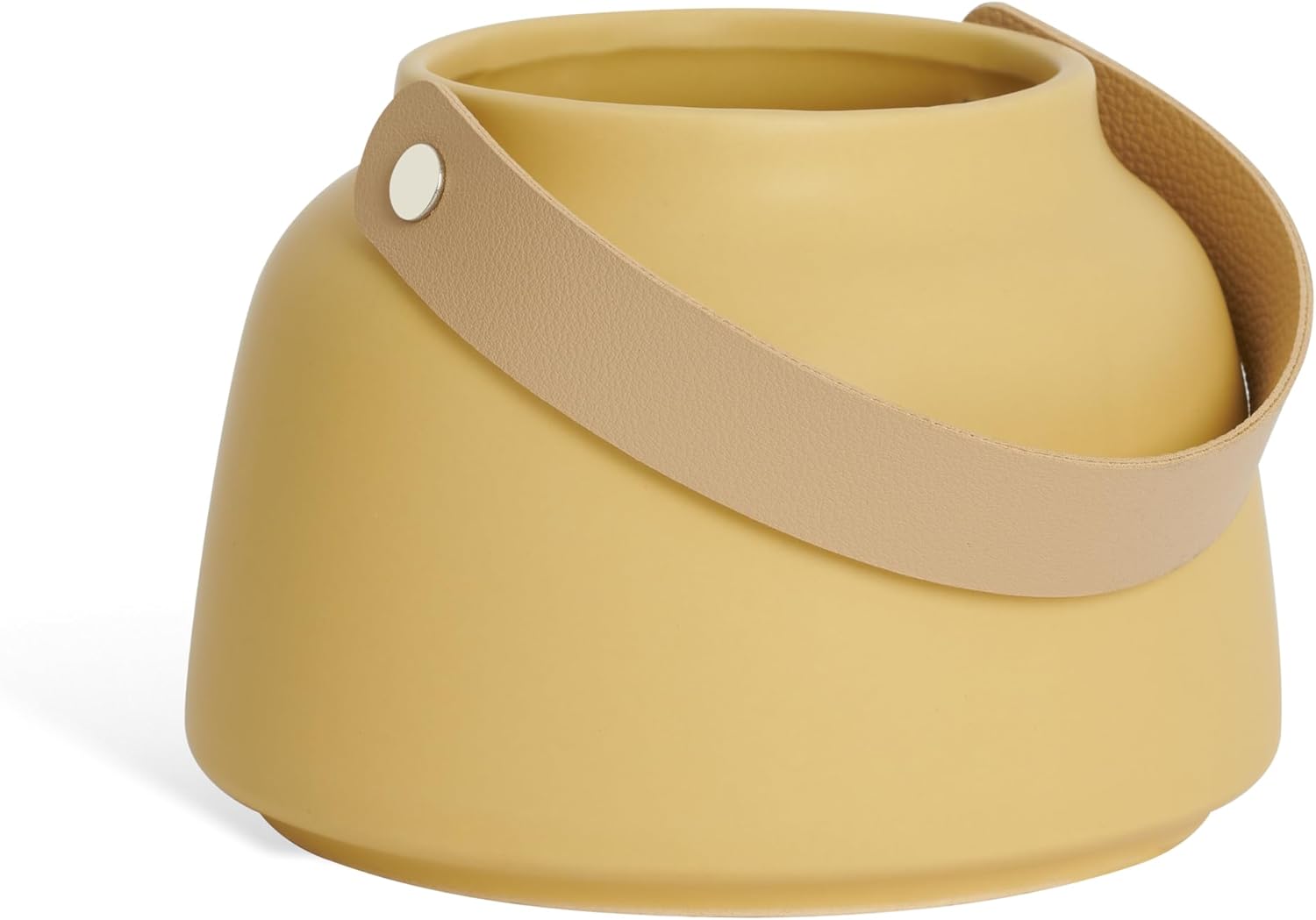 Torre & Tagus Lido Yellow Cylinder Vase with Handle in Faux