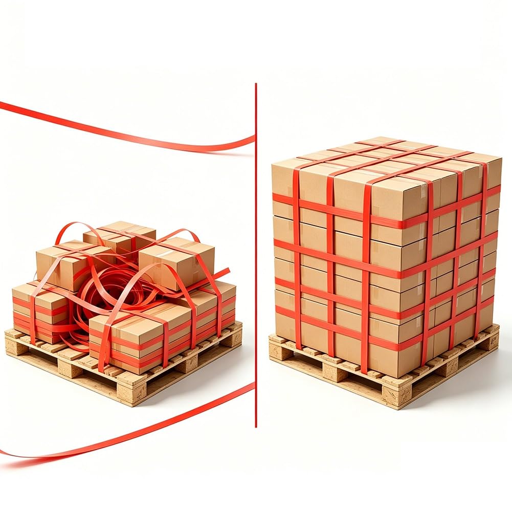 Corda in fibra intrecciata piatta resistente, rotoli di nastro per imballaggio, reggiatura in poliestere per trasporto e imballaggio sicuri