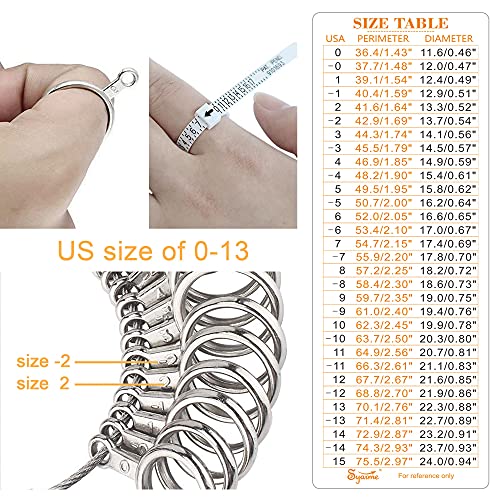 Ring Sizer Measuring Tool Metal Combination Suit For Finger Sizing Measuring,Jewelry Making,Ring Deformation Correction Us Size 0-13 Attached Special Storage Box,Maintenance Hammer And Polished Rod #TOP2