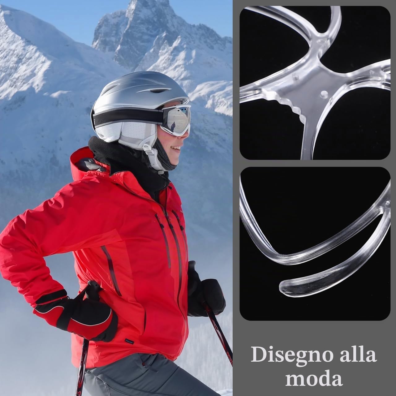 LIOOBO Occhiali da Sci da Prescrizione Rx Inserts Adattatore Ottico Adattatore Ottico Flessibile Bendible Bendible Dimensioni Universale Cornice Interna Snowboard Motorcycle Goggle
