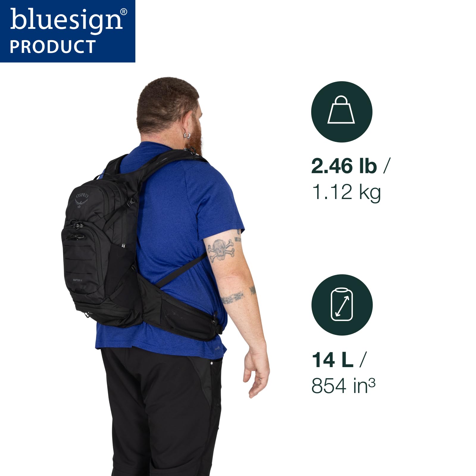 Sac à Dos Hydratation Osprey Raptor 14 - Noir - Réservoir Hydraulics LT - Occasion