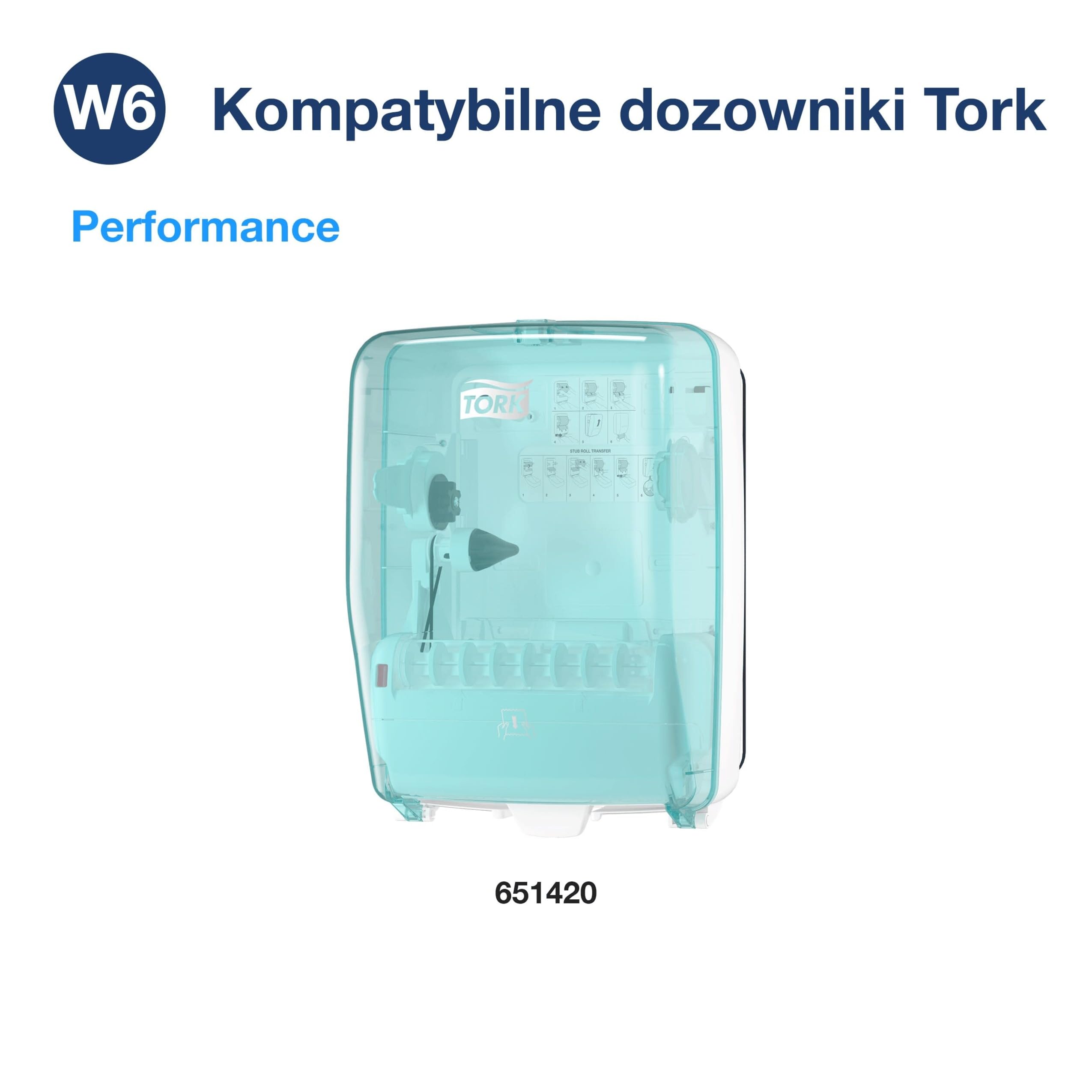 Tork czyściwo papierowe do podstawowych zadań W6, białe, ręczniki papierowe w rolce, 6 x 250m, 130007