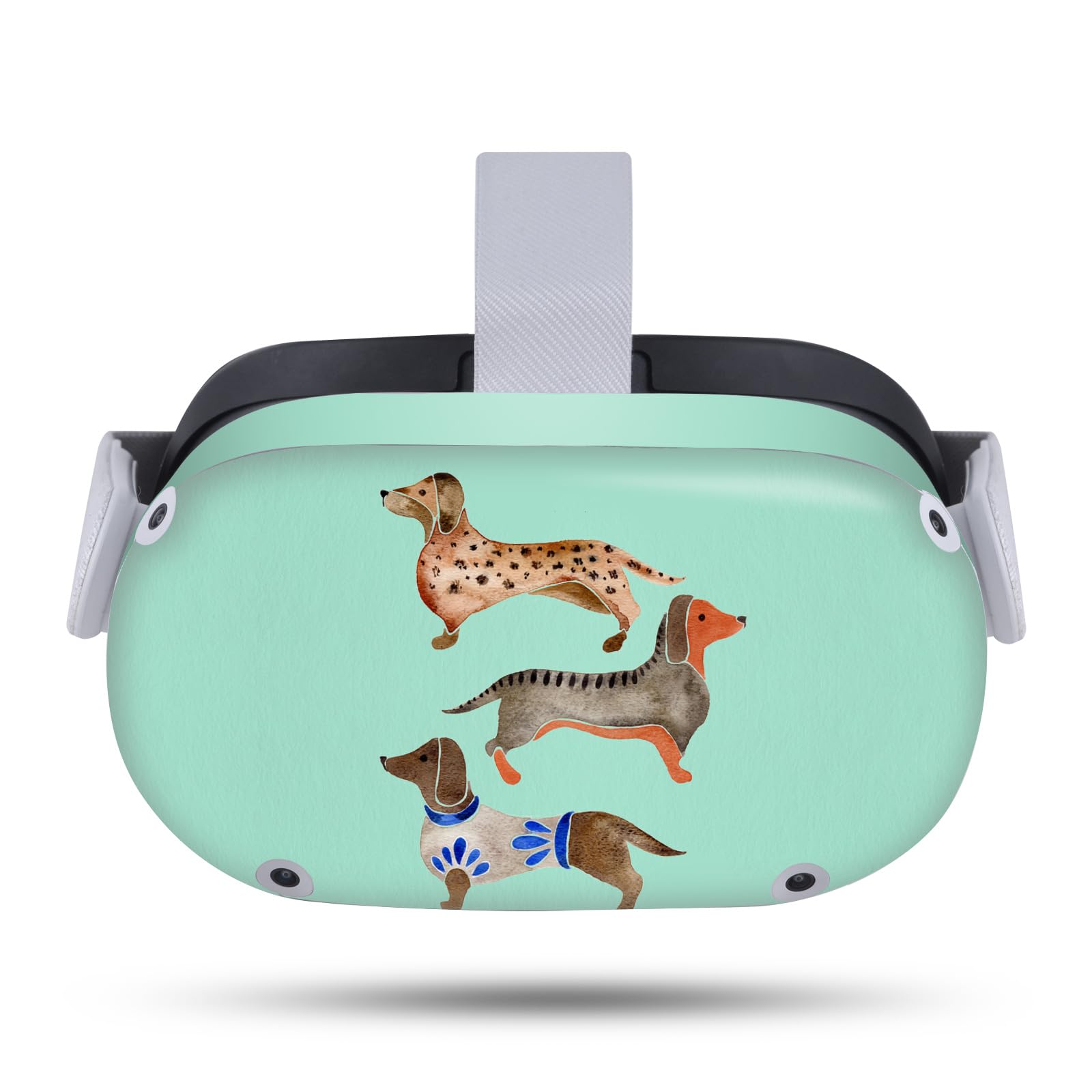 Head Case Designs Officially Licensed Cat Coquillette Dachshunds Art Mix Vinyl Sticker Skin Decal Cover Compatible with Meta Quest 2