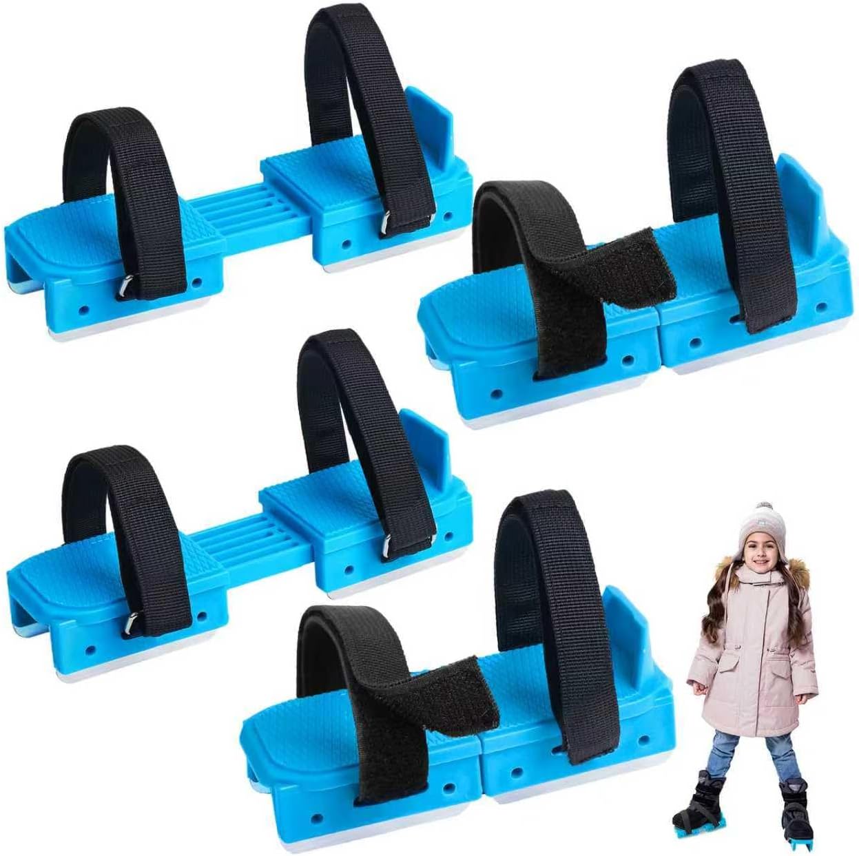 Toddler Ice Skates, Adjustable Double Runner Skates with Hook & Loop Straps | Stable Double Runner Blades • Adjustable Fit • Secure Hook & Loop Straps • Beginner-Friendly • Stable Training Support