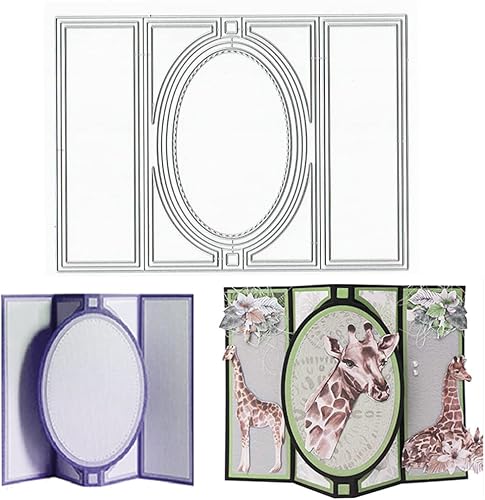 Miniatura 7 de Estivaux Troqueles con forma de tarjeta 3D para hacer tarjetas, forma rectangular, juego de troqueles de corte de tarjetas emergentes de concha,