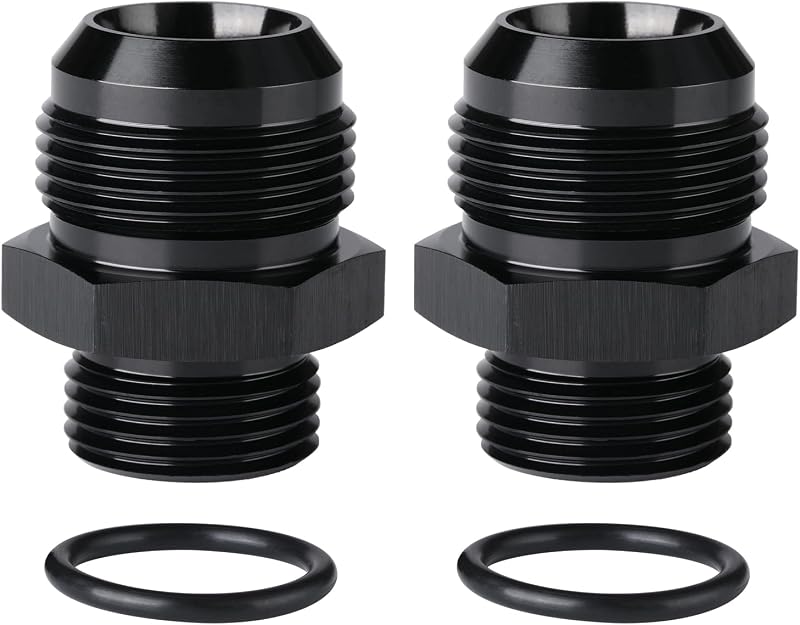 Adaptador de conexão para combustível Podavelle 16AN macho para 12AN ORB em alumínio preto – Pacote com 2