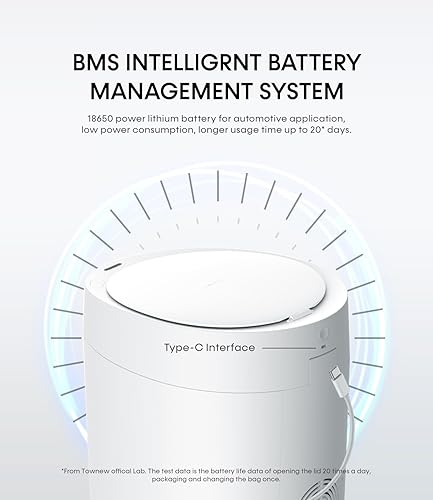 Miniatura 5 de TOWNEW T AIR ONE - Bote de basura inteligente automático de 2.6 galones con autosellado y cambio automático, cubo de basura recargable activado por