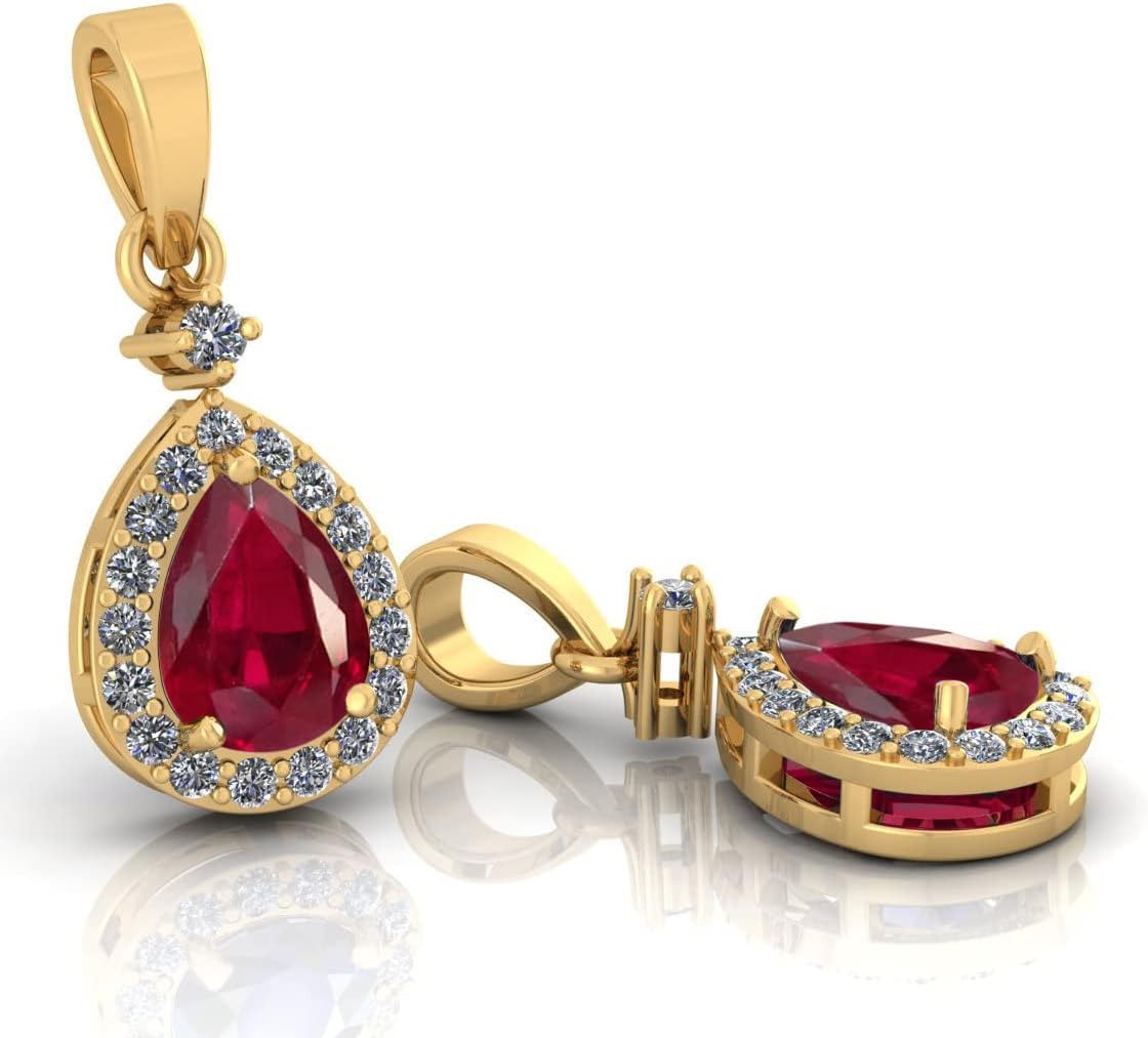 LMDPRAJAPATIS Natural 8.25 Carat Birthstone Manik 22K Gold Pendant Pendant/Gift Her pendant for Wedding/engagement