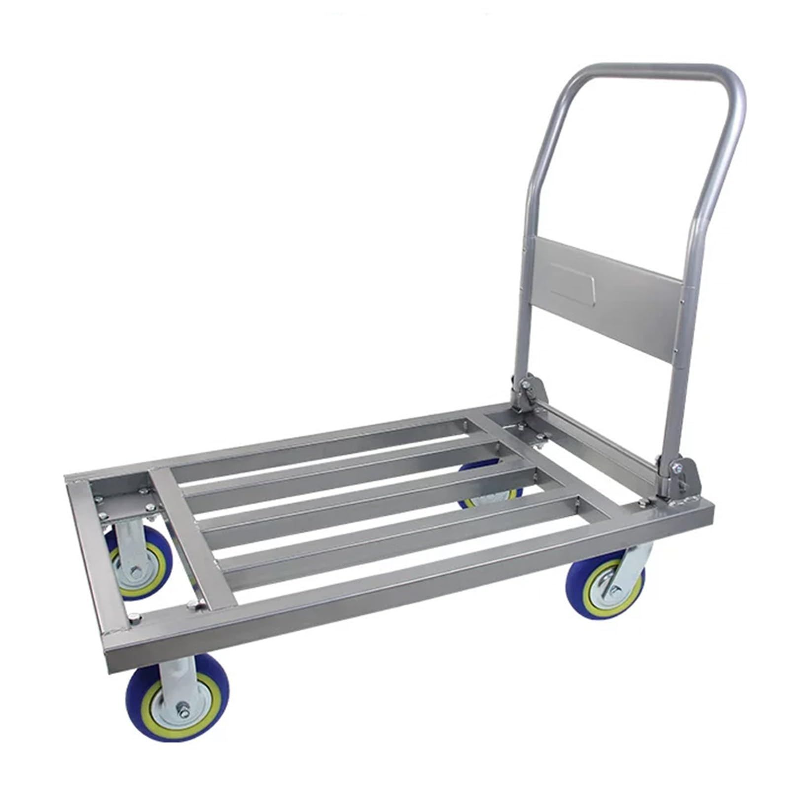 Carro Plegable de Alta Resistencia, Carro de Plataforma Plana de Acero Inoxidable, Ideal for Transporte de Equipaje y Equipaje (60x100 Cm)(Style 2 Straight Corners)