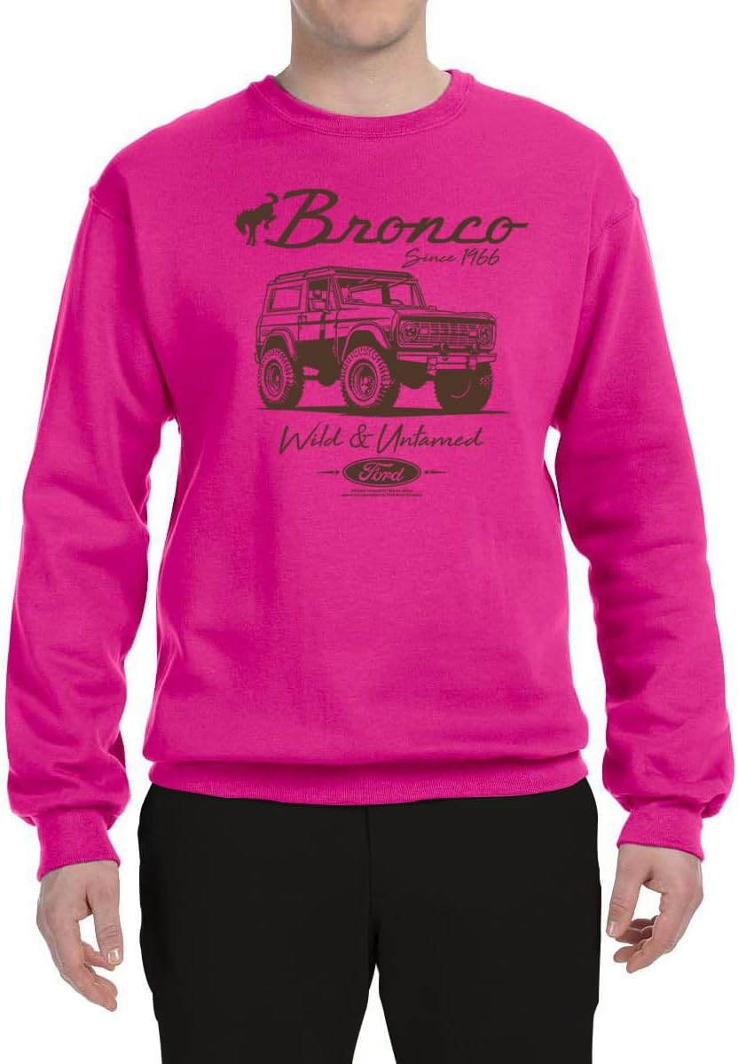 Wild Bobby Ford Bronco Wild Untamed 1966 Retro Motors Cars and Trucks Vintage Crewneck Graphic Sweatshirt for Men