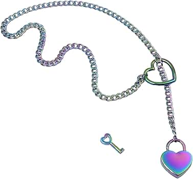 Amazon | Qsvbeeqj ダブルラブハートネックレス パンクロックキューバ