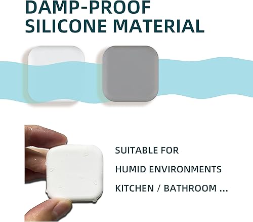 Miniatura 5 de Topes de puerta protectores de pared, parachoques de puerta de silicona, protector de pared autoadhesivo, silenciador de puerta para puerta,