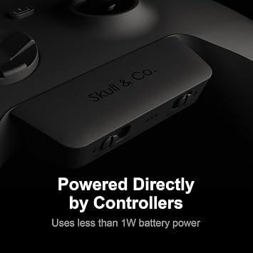 Skull & Co. AudioBox: Bluetooth 5.0 Wireless Audio Transmitter Adapter Low Latency for Xbox (XB1/XSX/XSS/Elite2) Controllers- Black