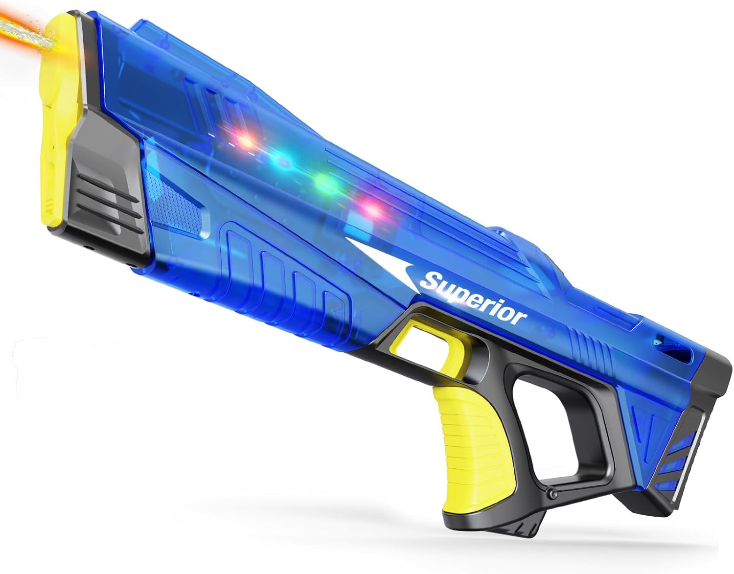 Electric Water Gun for Adults & Kids with Colorful LED Light,Automatic Fill Up Water Blaster Squirt Guns with Flashing Head,Range up to 32FT, Summer Outdoor Toy for Swimming Pool Beach Party(Blue)
