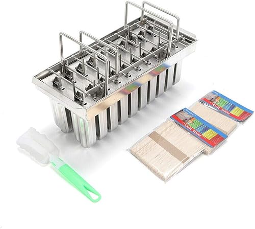Miniatura 6 de Molde de paletas de hielo de acero inoxidable, kit de moldes para hacer paletas de hielo con estante, 20 moldes para hacer paletas de hielo con 100