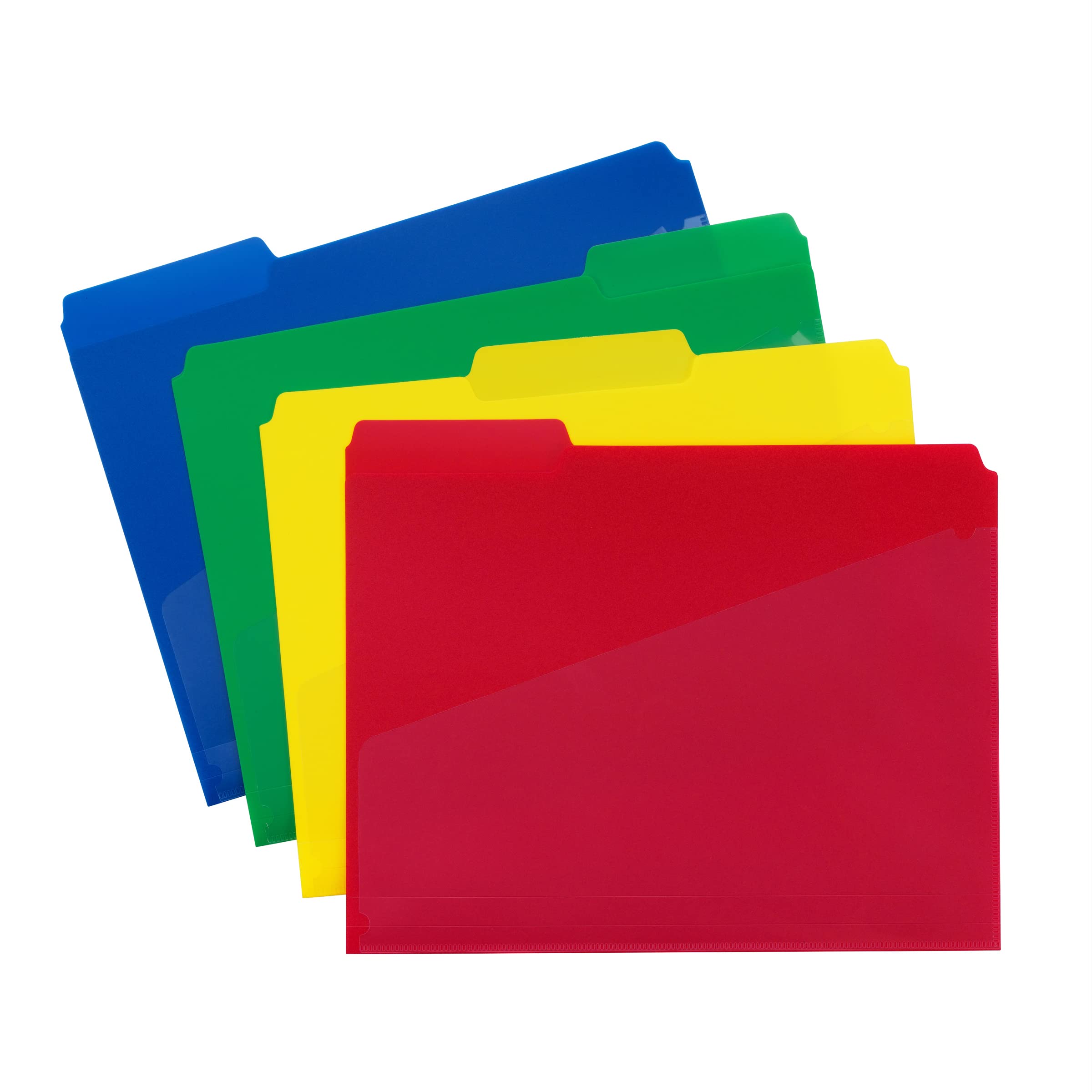Smead Poly-Schnellhefter mit Schlitztasche, 1/3-Schneide, Briefgröße, verschiedene Farben, 12 Stück (10541)