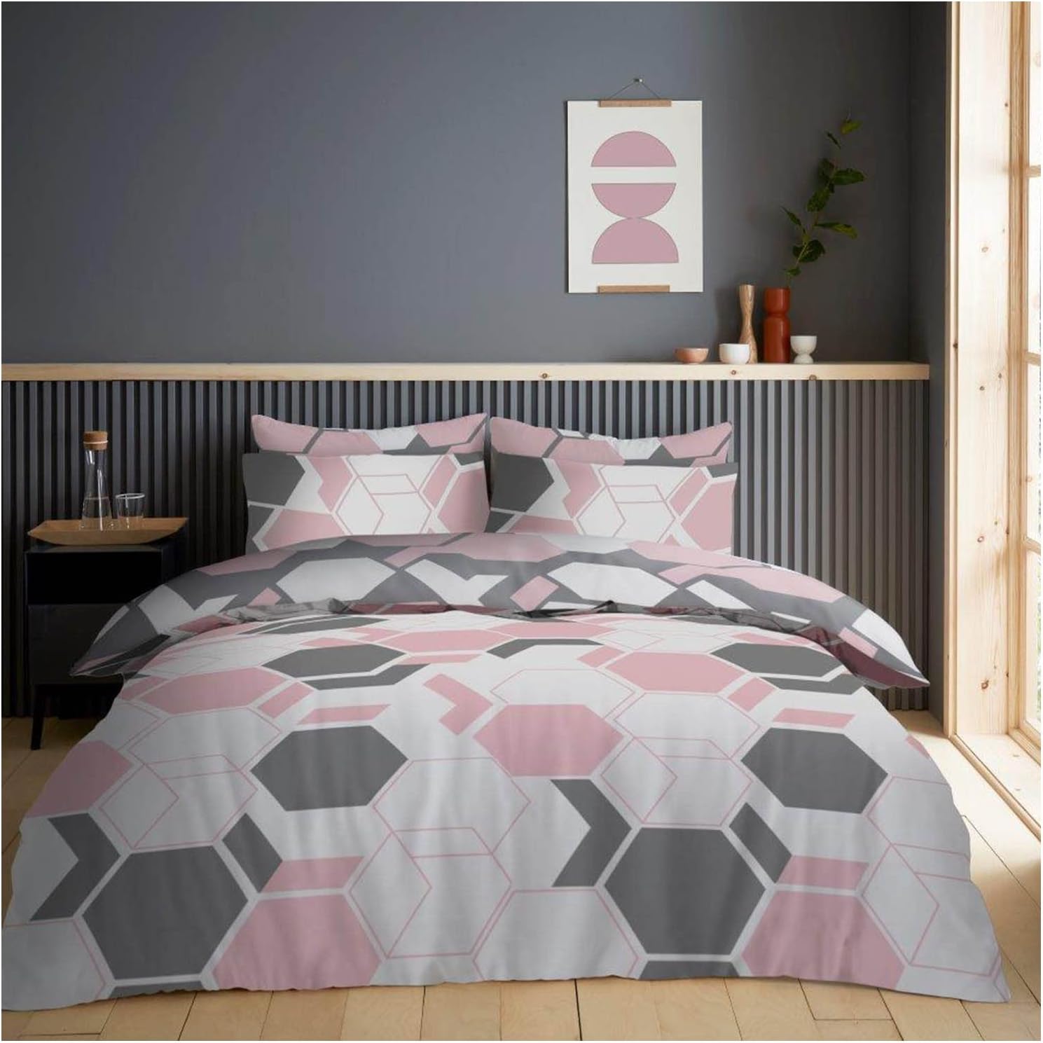 Super Dreamer King Size Bedding Sets with Fitted Sheet, Printed Geo