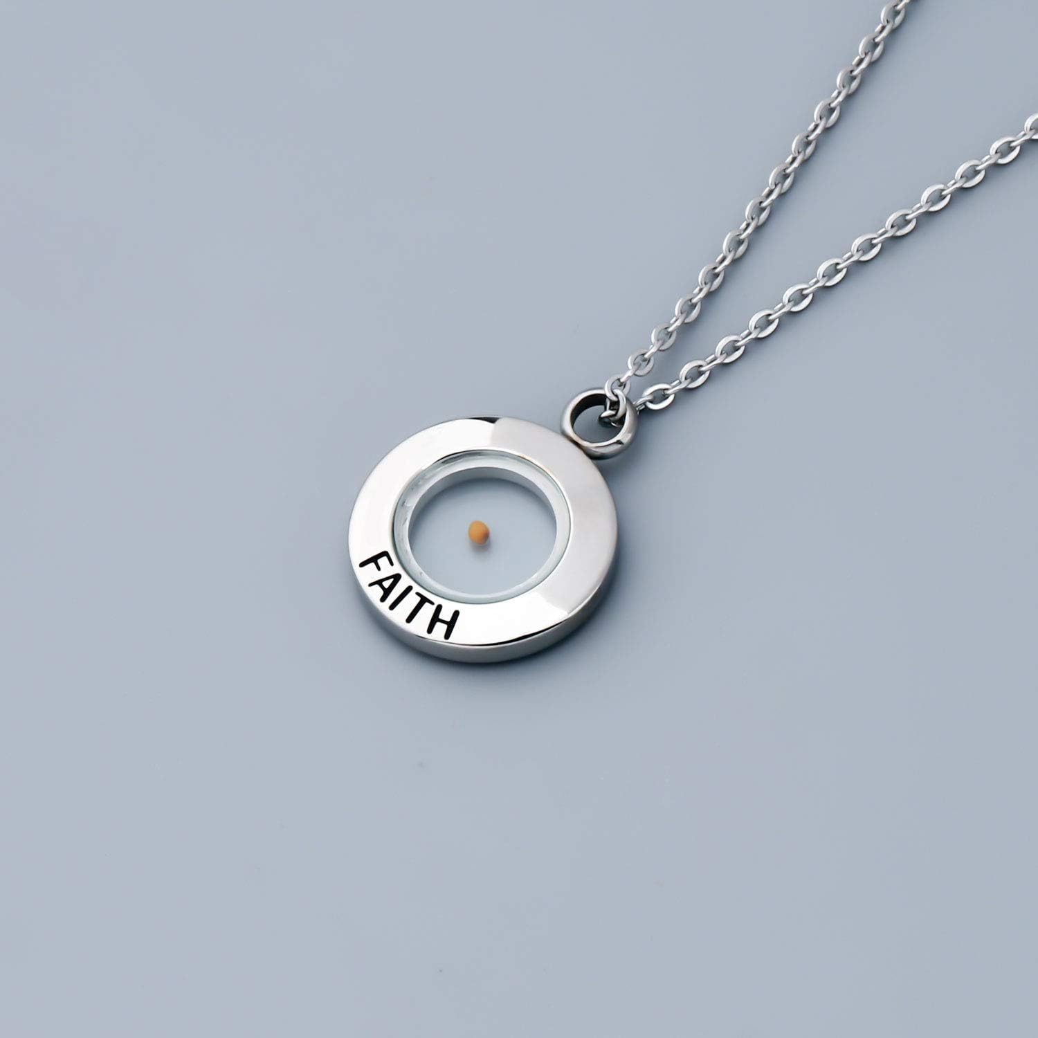 WUSUANED Mustard Seed Faith Necklace Seed Charm Inscription Christian Pendant Religious Jewelry Inspirational Christian Gift for Women Girls - Image 5