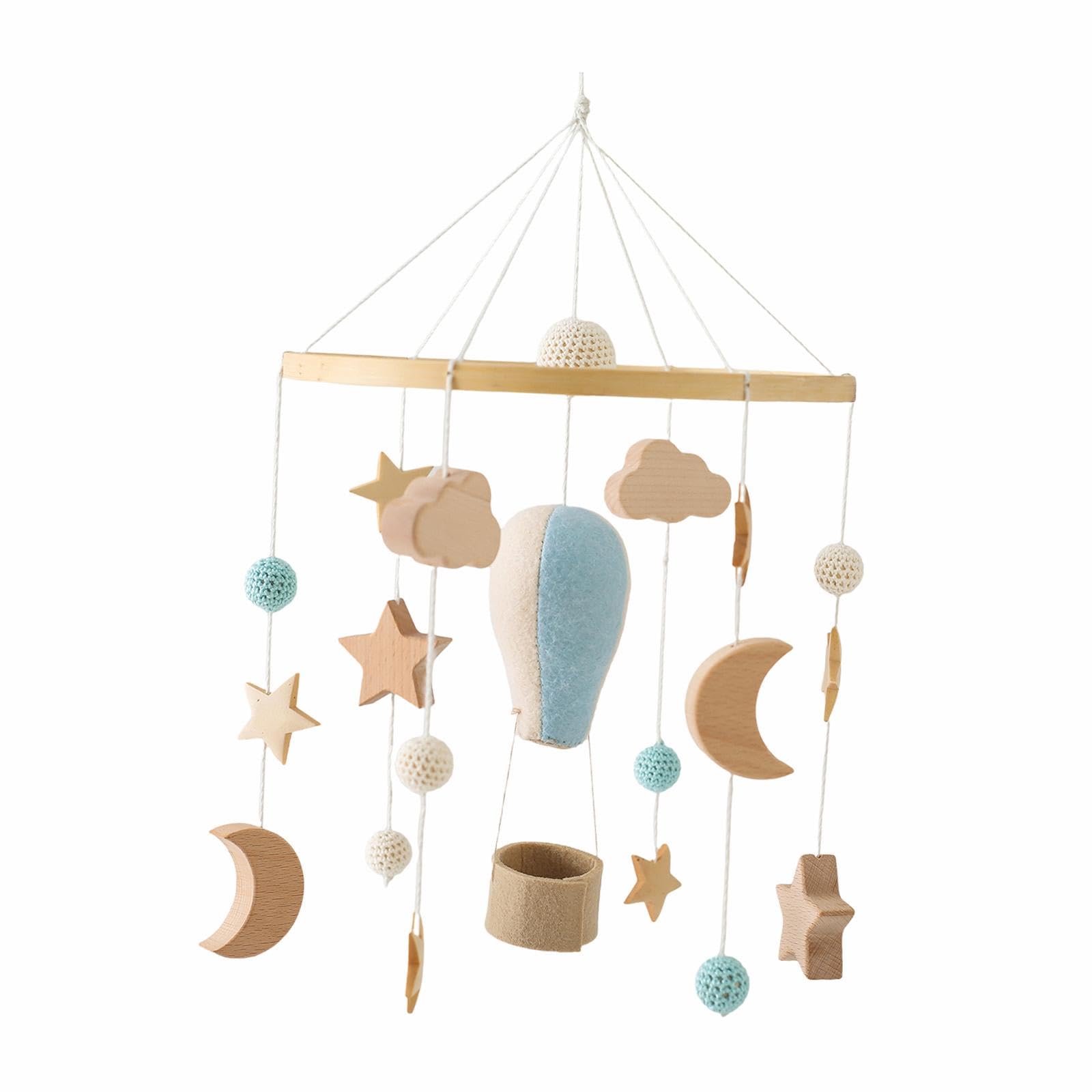 Babybett Mobile, Kinderzimmer Mobile, Glöckchen Ornament, Frühförderung, Filzkugel Hängedekoration für Säuglinge Und Neugeborene (0 6 Monate), Stil d