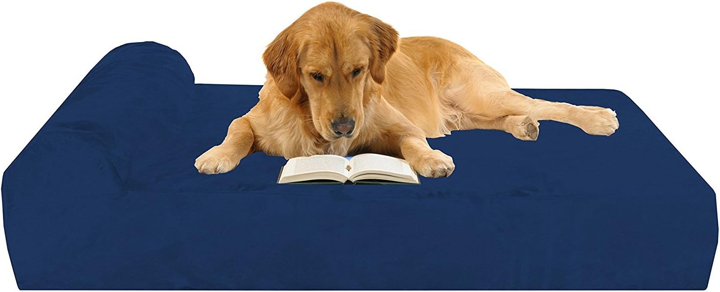 Golden Spearhead 7" Pillow Top Orthopedic Dog Bed, Includes Waterproof Inner Protector, Large Size (48 x 30 x 7-inch),for Large and Extra Large Breed Dogs, Headrest Edition