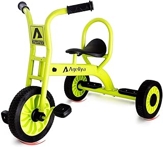 Kids Tricycle for Preschool Ages 3+, Ideal Outdoor Playground & Daycare Yard Trikes, Durable Metal Pedal Trike Gift for Boys and Girls, Sturdy Carbon Steel Frame, Inflation-Free Rubber Wheels