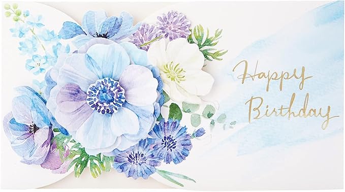 Amazon Co Jp サンリオ Sanrio バースデーカード 半立体の花 ブルー Fa 1 P 17 標準 文房具 オフィス用品