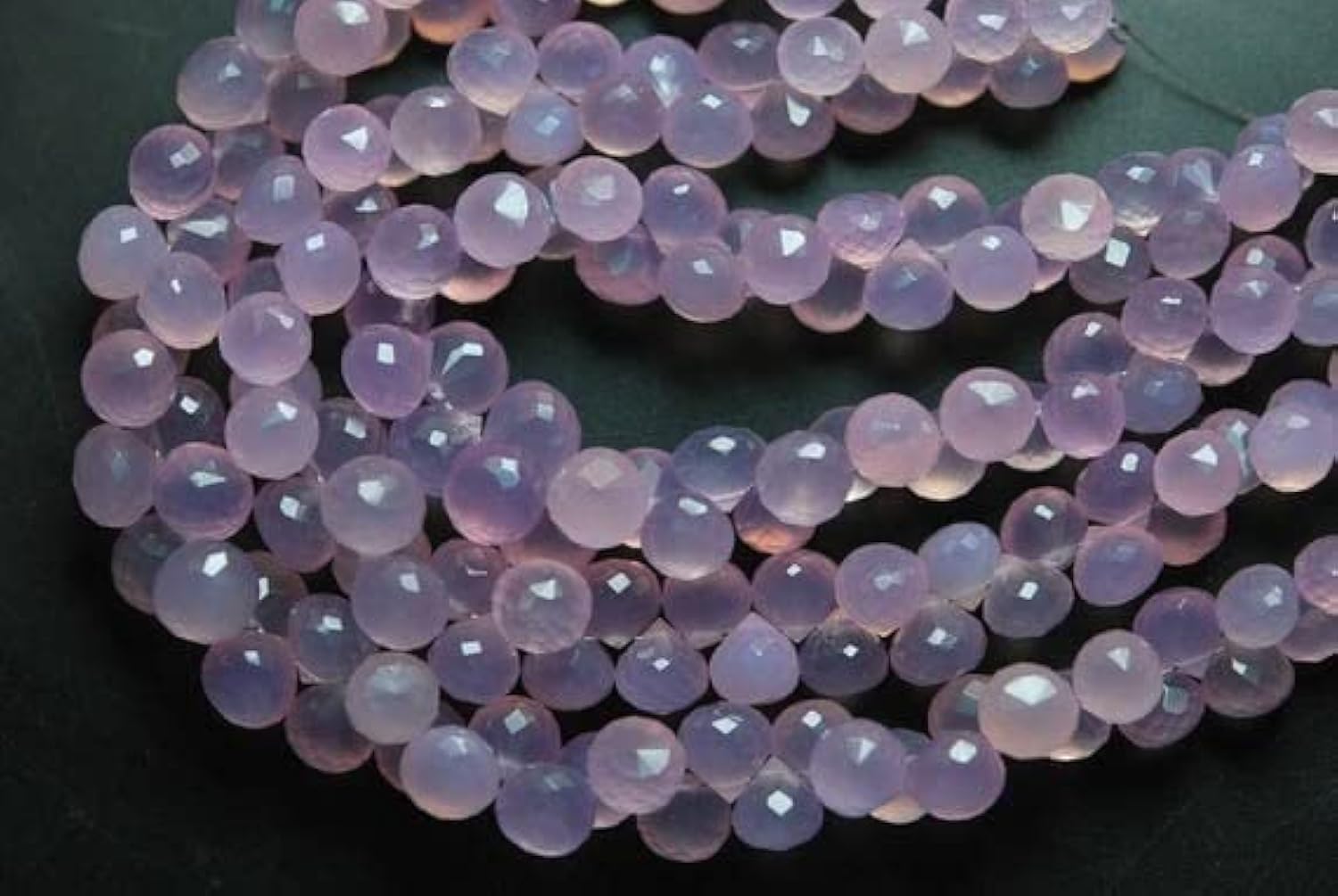 Calcédoine lavande en perles oignons 7mm pour création bijoux artisanaux