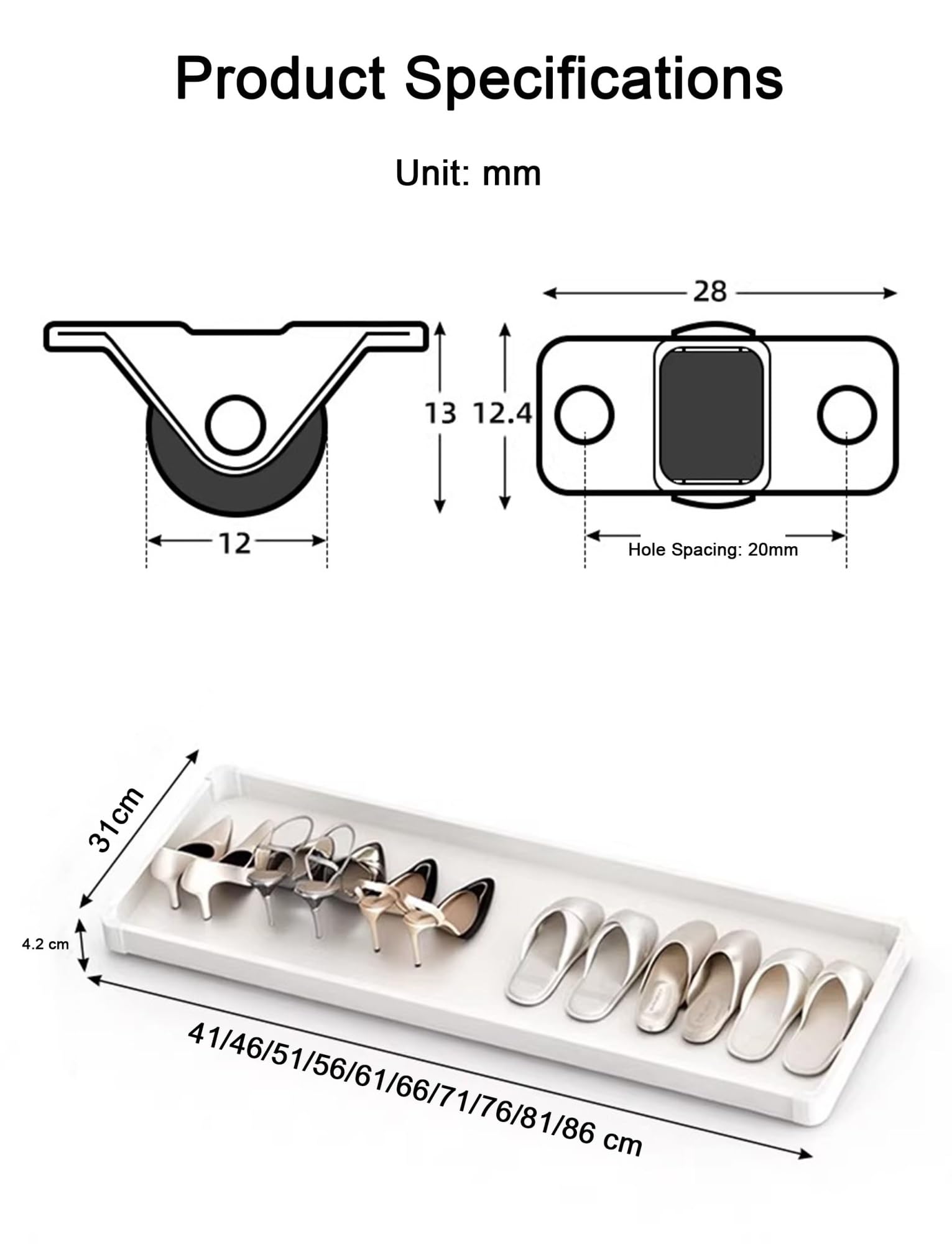 Scarpiera estraibile sotto armadio cassetto armadio meccanismo push-to-open design senza maniglie per piccole camere da letto