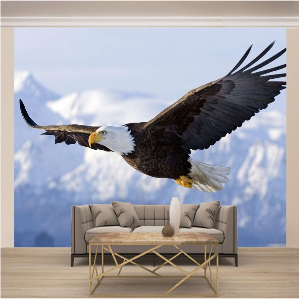 Papier peint aigle 3D pour créer une ambiance naturelle et sauvage dans votre salon