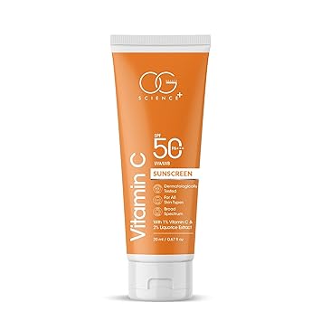 OG BEAUTY SCIENCE SPF 50 PA+++ Sunscreen with Vitamin C & Liquorice Extract - Dermatologically Tested - Broad Spectrum (20 ml) - image, photos