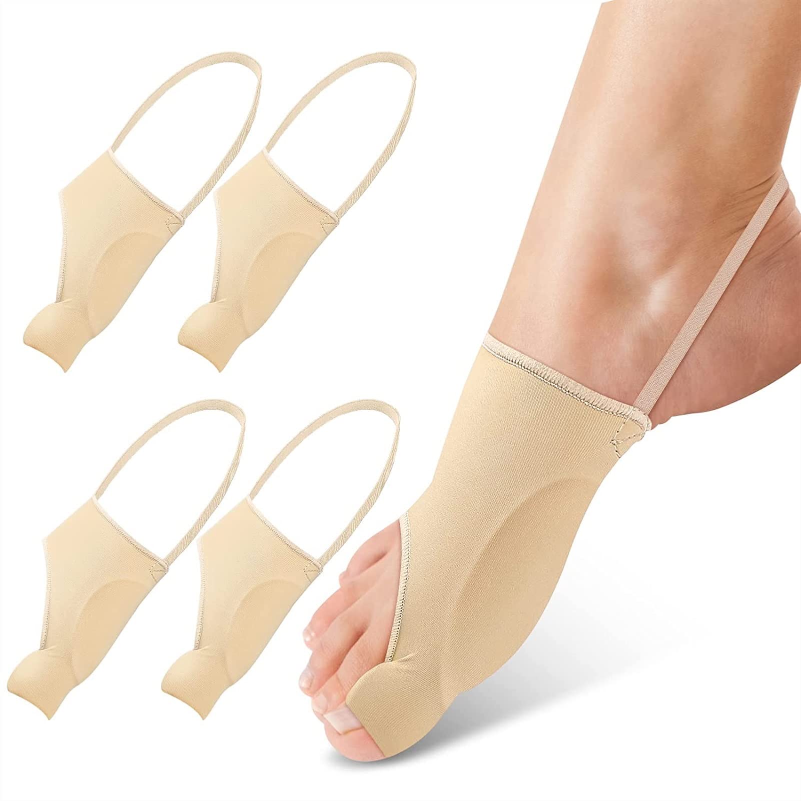WLYPE Toe Separators for Overlapping Toes Orthopedic Bunion Splint Big Toe Bunion Pain Relief Non-Surgical Toe Bunion Corrector Hallux Valgus Toe Straighteners Day Night Support (Skin L)