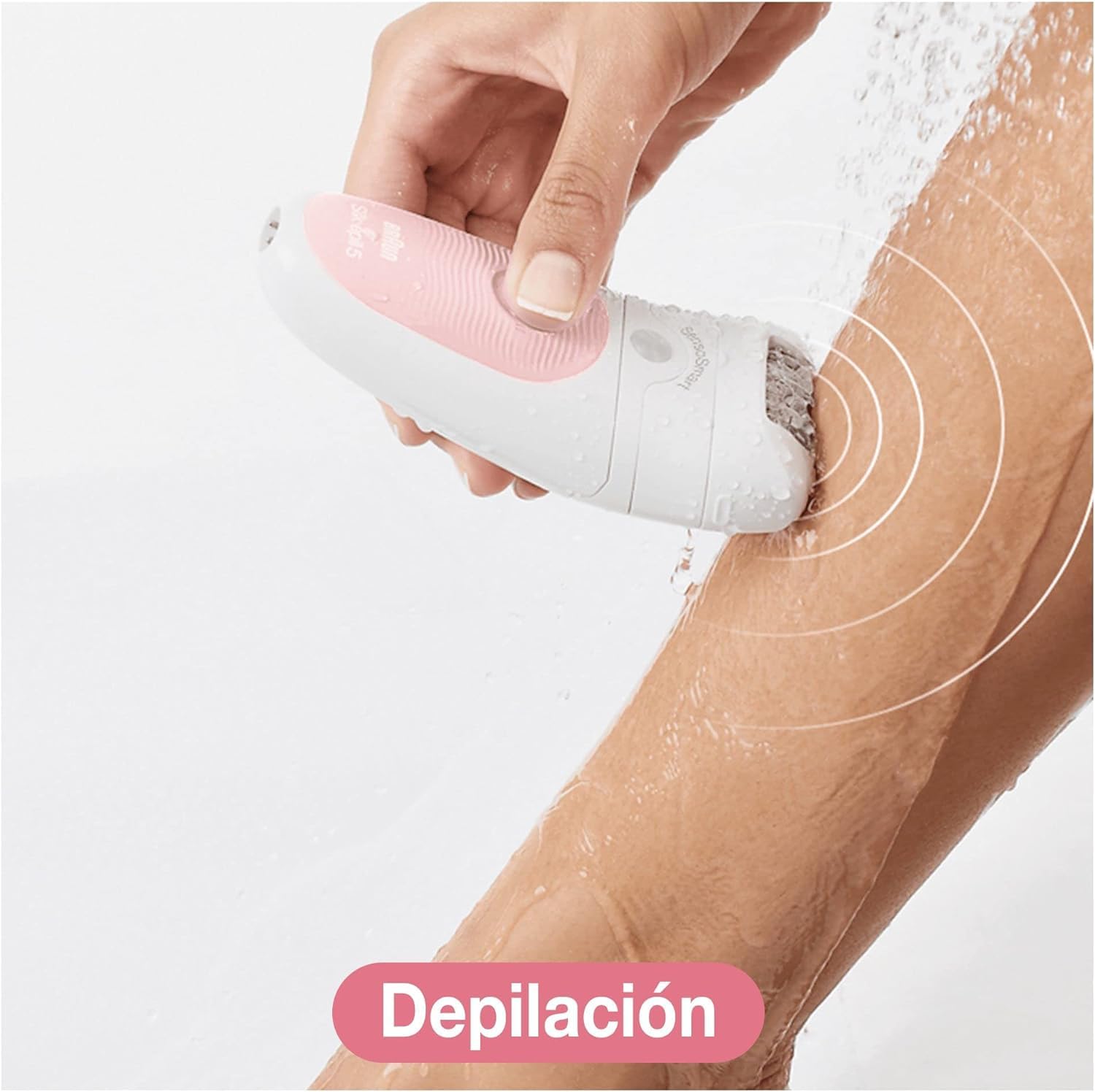 Braun Silk-épil 5 zestaw kosmetyczny, depilator dla kobiet/depilator, nasadki do golenia, peelingu, oczyszczania twarzy i ciała, torba, 5-895, biały/flaming