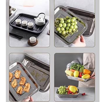 birei　　　ステンレスバット・キッチンポットと青いストライプ皿セット birei ステンレスバット・キッチンポットと青いストライプ皿