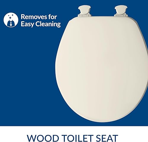 Miniatura 2 de Asiento de inodoro CHURCH de Bemis, bisagras de liberación para limpiezas profundas, asiento de madera esmaltada duradera, redondo, color galleta