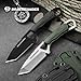 DRACHENADER Neck Knife, Tanto Small Fixed Blade Knife 5cr13mov Stainless Steel Neck Knives with Sheath and Necklace Plactic Mini Small Edc Knives for Men and Women, Full Black