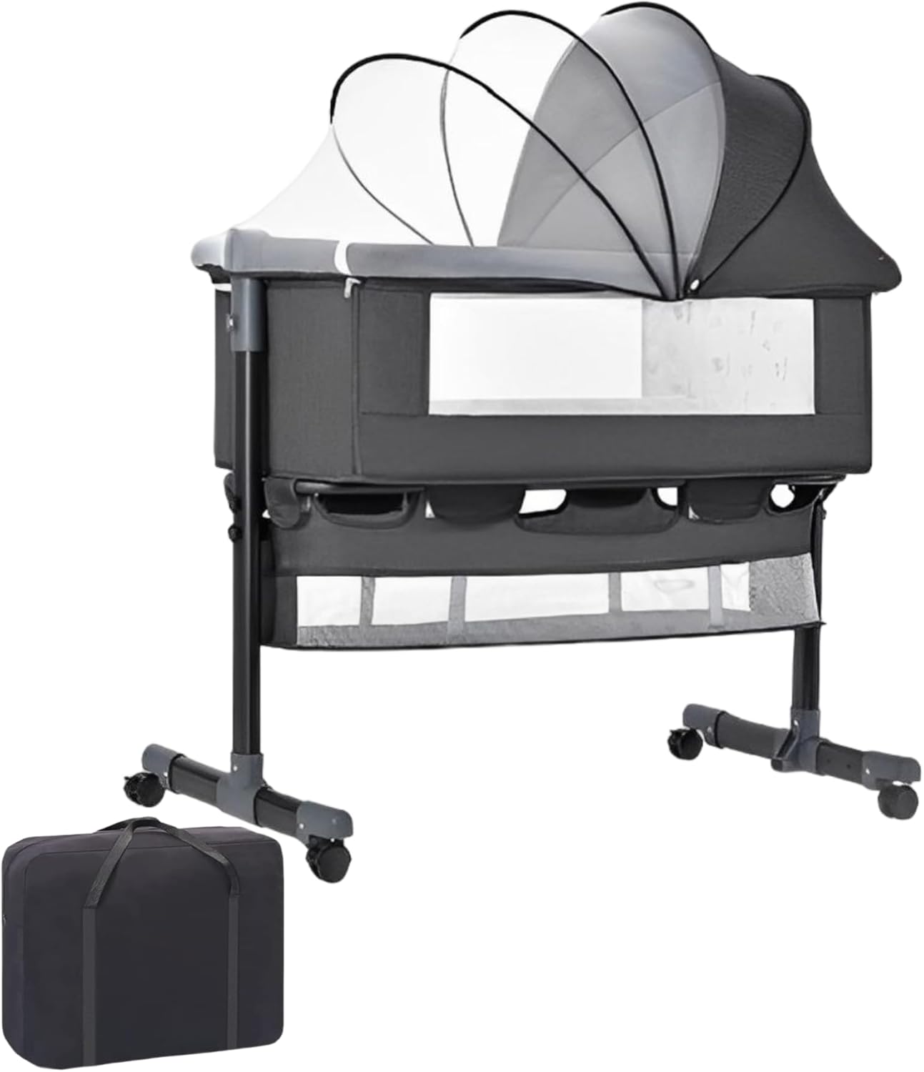 Amazon.co.jp Across Rainbow ベビーベッド 折り畳み式 バシネットセット 寝添い付き 簡単に組み立て 帰省 外出