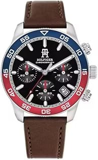 TH85 with Qtz Fashion Chrono Black Dial Brown Strap Watch for Men - TH1792166W
