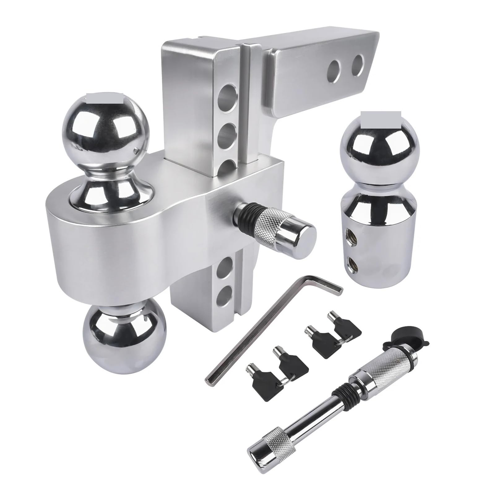 Enganche de remolque ajustable for receptor de 2", enganche de aluminio resistente con elevación/caída de 6", 12500 lb,Anti-traqueteo