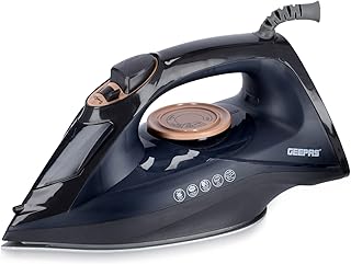 Geepas 2400W Steam Iron – 2 in 1 Dry & Wet Steam Iron - Adjustable Temperature Control, Ceramic Soleplate - Dry/Steam/Burst of Steam/Vertical Steam Function, 150g Steam Boost - 2 Years Warranty