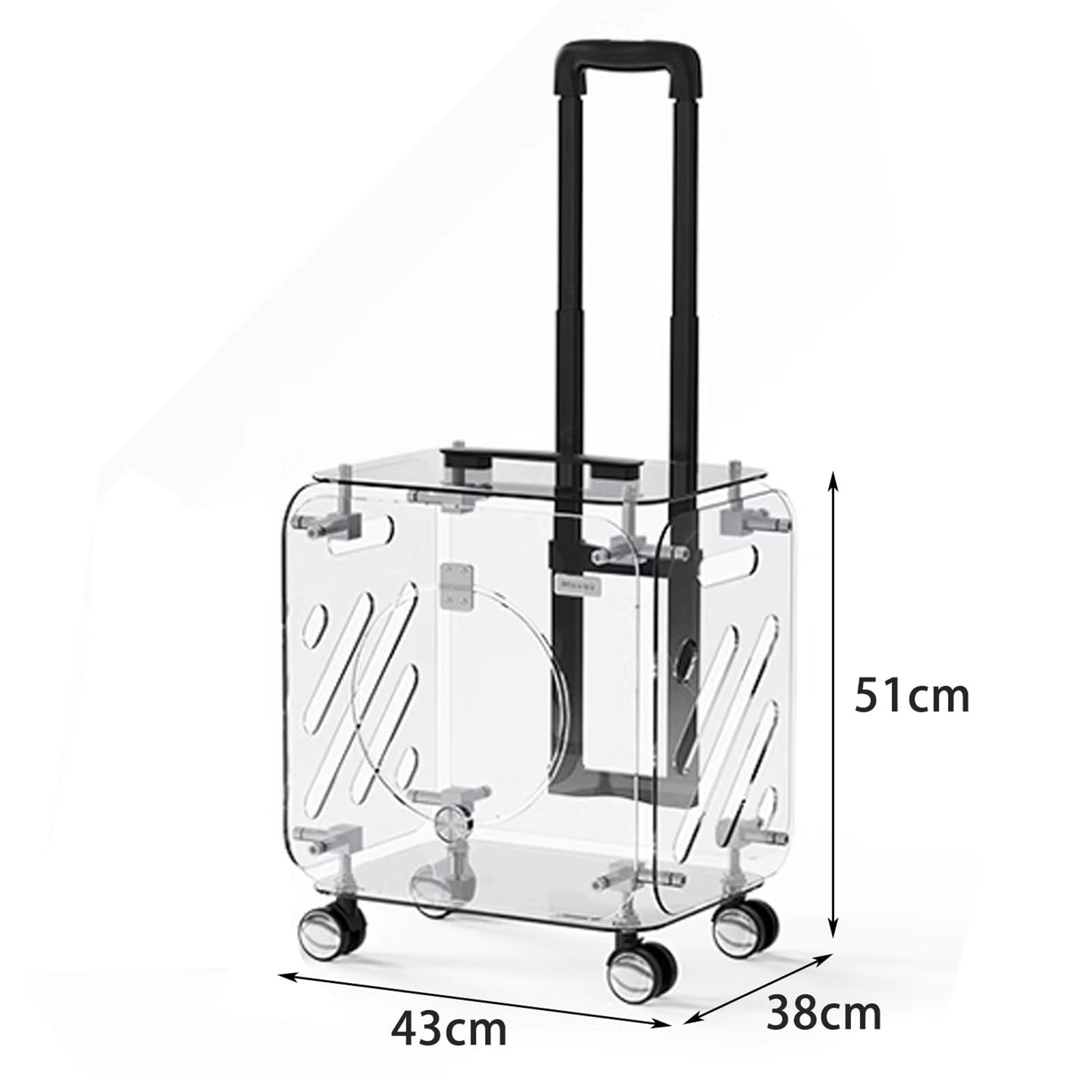 Maleta para Gatos con Ruedas y Varilla Telescópica, Trasportines Gato Grande, Transpirables, Fáciles de Interactuar, Transportines Mascotas Rigido para 1-2 Gatos