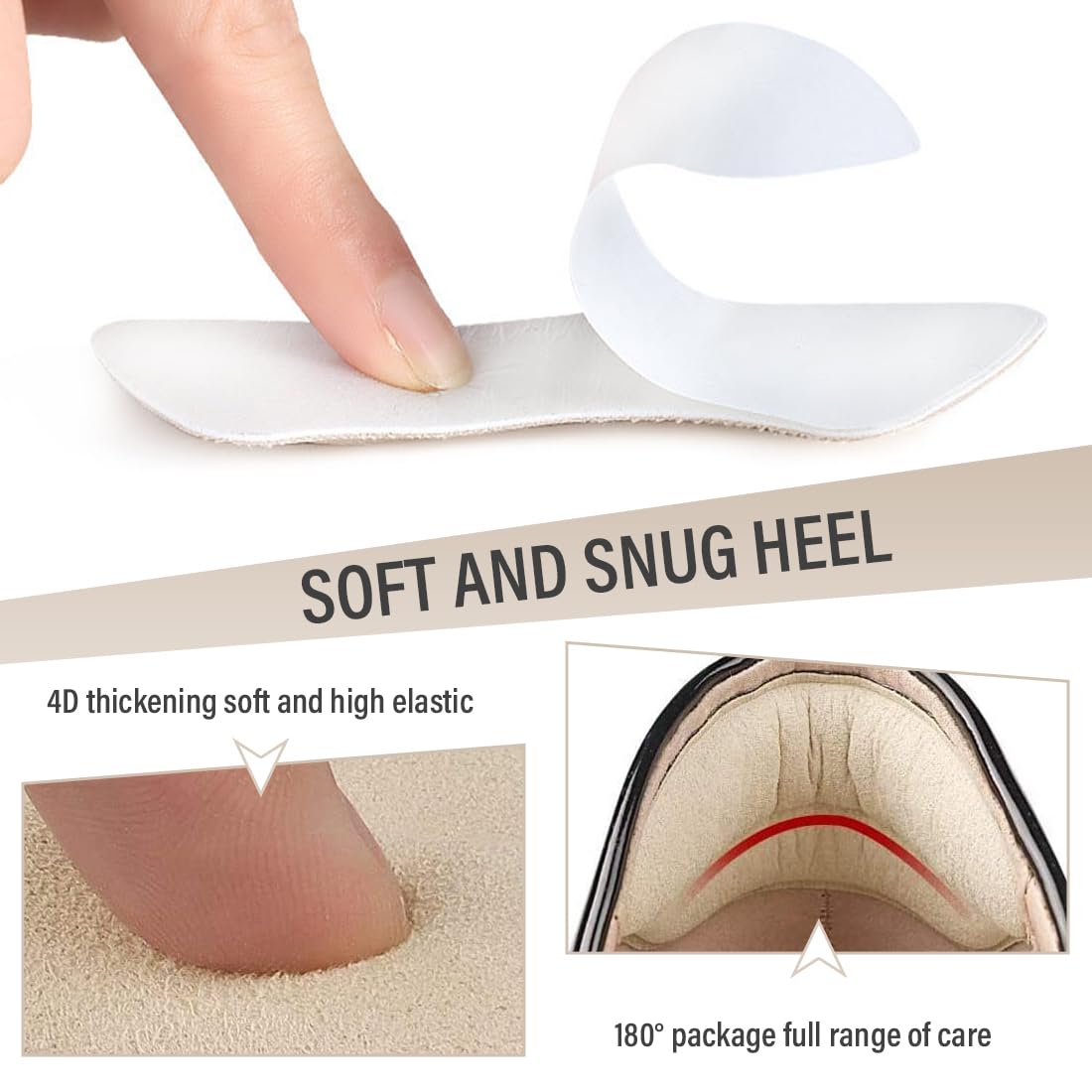 4 Pares De Almohadillas De Tacón De Zapatos, Almohadilla Protectora de Talón Autoadhesiva, Transpirable y Antideslizante, Para Mujeres y Hombres Plantillas Antideslizantes Para Zapatos