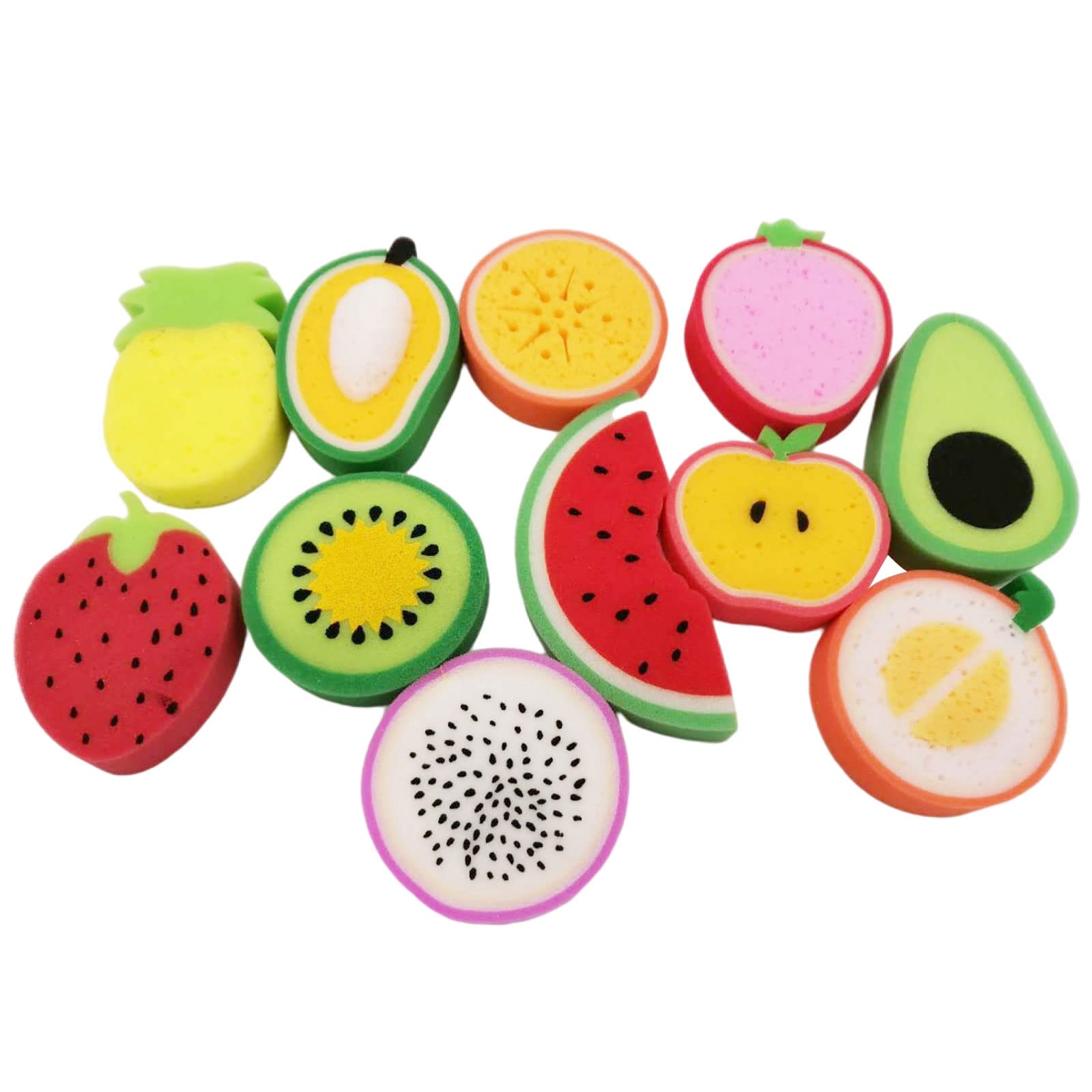 Muloo Fruit Shaped Soft Bath Sponge Body Scrubber Shower Removal Reusable Exfoliate