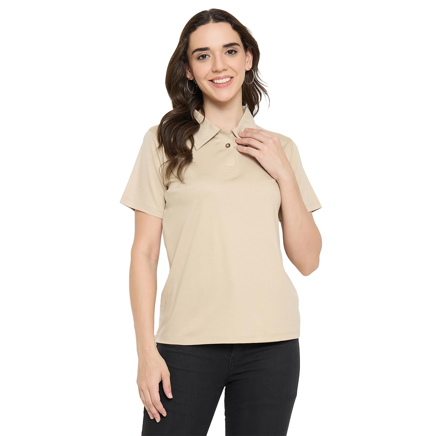 camey Classic Short Sleeve Polo T-Shirt, Collared Neck, Cotton Blend-picture-26